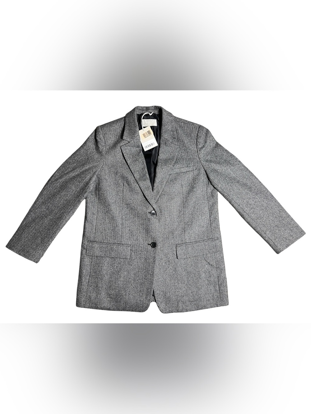 NWT Everlane Grey Herringbone Oversized Blazer, Size 10 - Picture 2 of 14